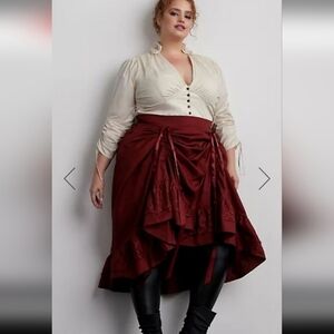 torrid Burgundy High-Low Midi Dress